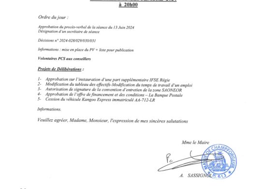 Conseil Municipal 25-09-2024